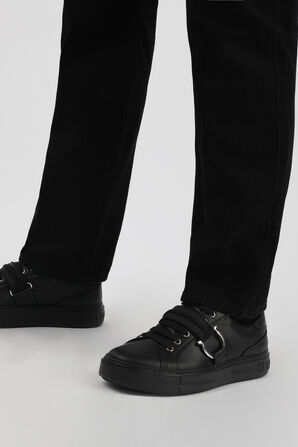 Gancini Sneakers in Black SALVATORE FERRAGAMO